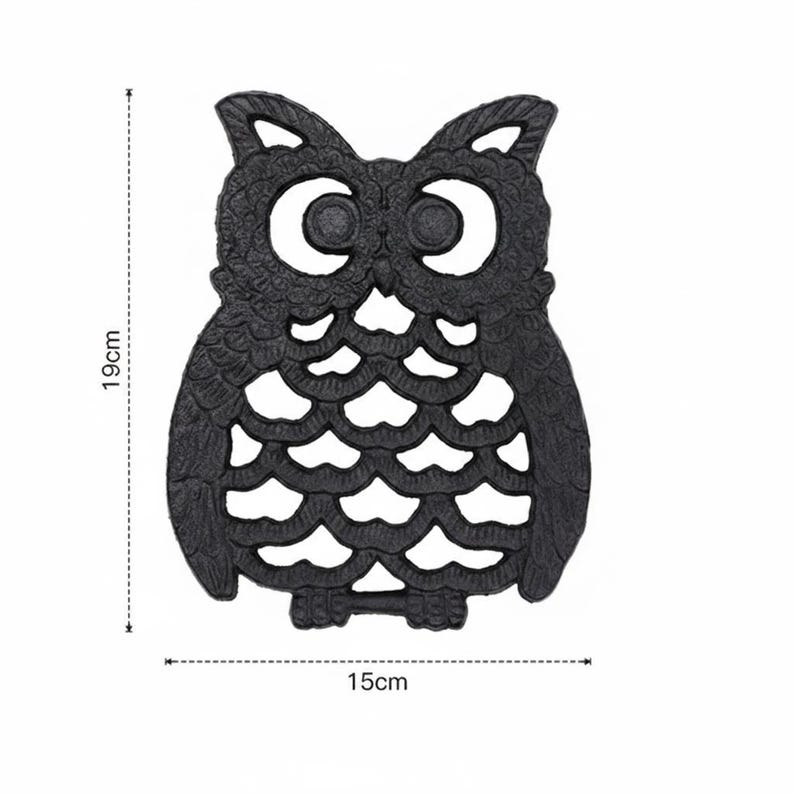 Cast Iron Owl Trivet Rustic Farmhouse Hot Pot Stand