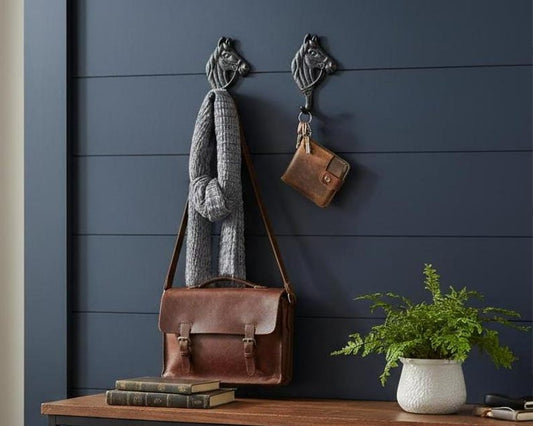 Cast Iron Horse Head Wall Hook – Rustic Equestrian Coat & Towel Hook