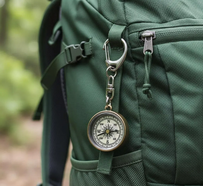 Vintage Mini Compass Keychain Nautical Pocket Compass Key Ring