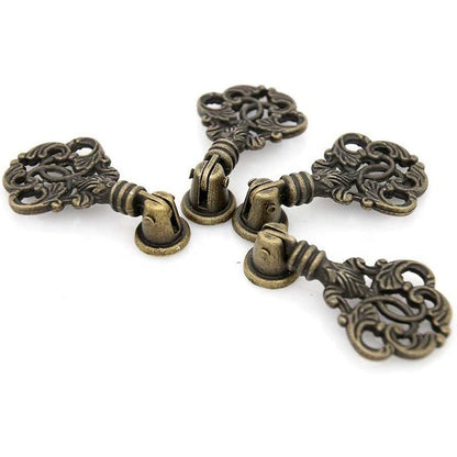 Vintage Alloy Drawer Pull Antique Brass Ornate Cabinet Handle Retro Knob