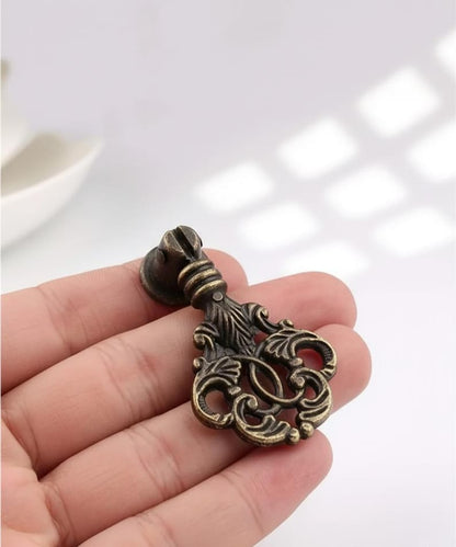 Vintage Alloy Drawer Pull Antique Brass Ornate Cabinet Handle Retro Knob