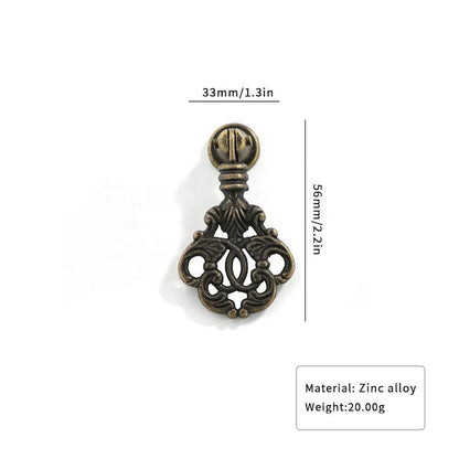 Vintage Alloy Drawer Pull Antique Brass Ornate Cabinet Handle Retro Knob