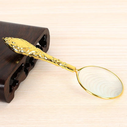 Vintage 5x Magnifying Glass Metal Handheld Reading Loupe