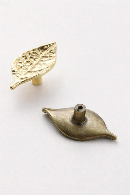 Leaf Drawer Knobs Metal Cabinet Pull Gold Bronze Nature Hardware