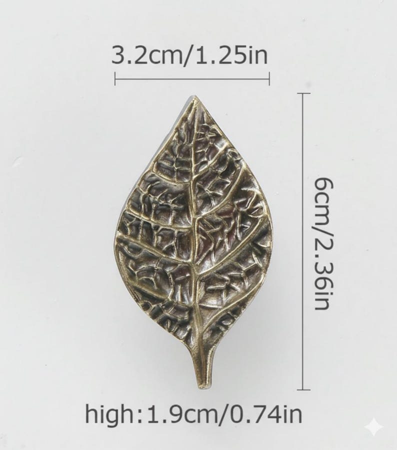 Leaf Drawer Knobs Metal Cabinet Pull Gold Bronze Nature Hardware
