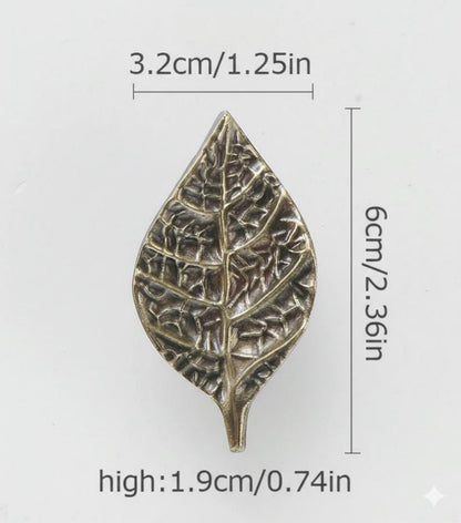 Leaf Drawer Knobs Metal Cabinet Pull Gold Bronze Nature Hardware