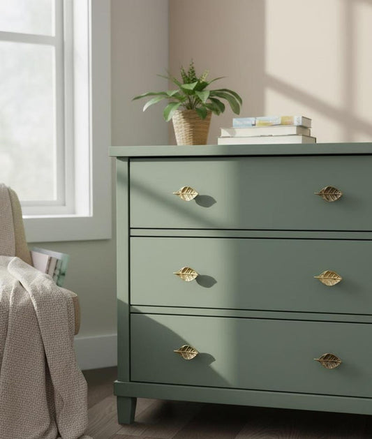 Leaf Drawer Knobs Metal Cabinet Pull Gold Bronze Nature Hardware