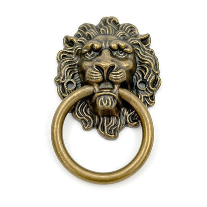 Vintage Lion Head Drawer Knob Antique Brass Cabinet Handle