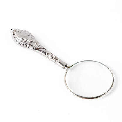 Vintage 5x Magnifying Glass Metal Handheld Reading Loupe