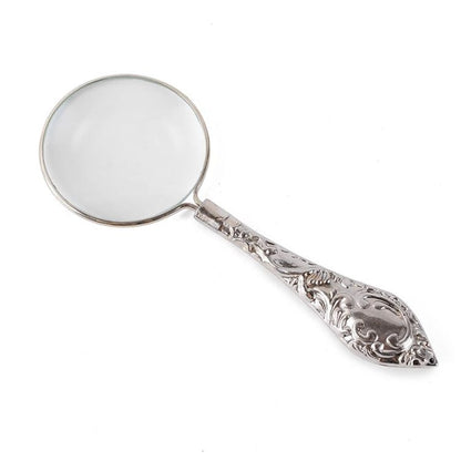 Vintage 5x Magnifying Glass Metal Handheld Reading Loupe