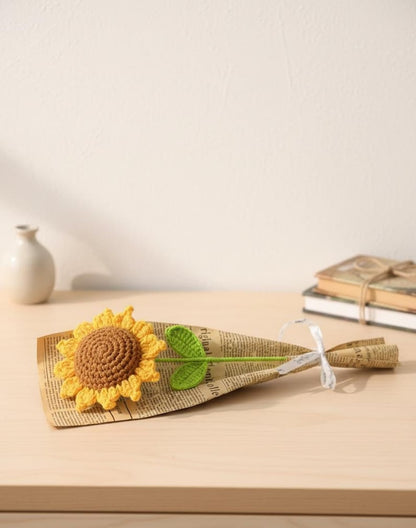 Handmade Crochet Sunflower Yarn Flower Forever Flower Gift