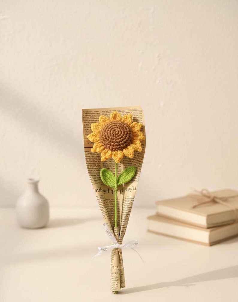 Handmade Crochet Sunflower Yarn Flower Forever Flower Gift