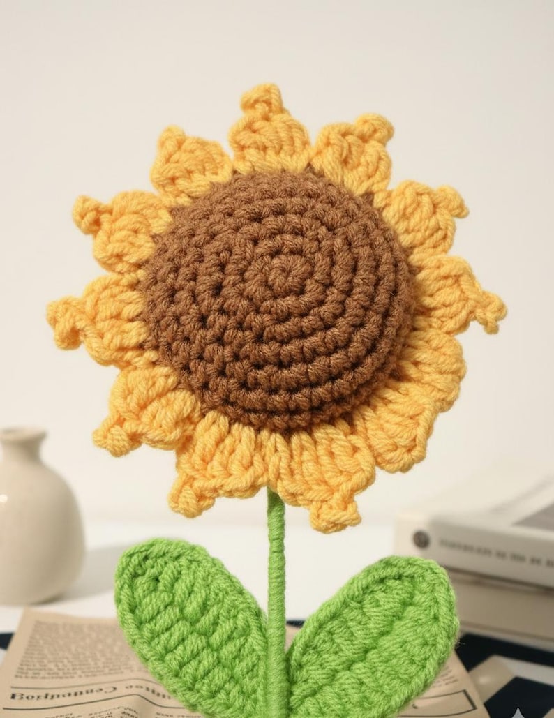 Handmade Crochet Sunflower Yarn Flower Forever Flower Gift