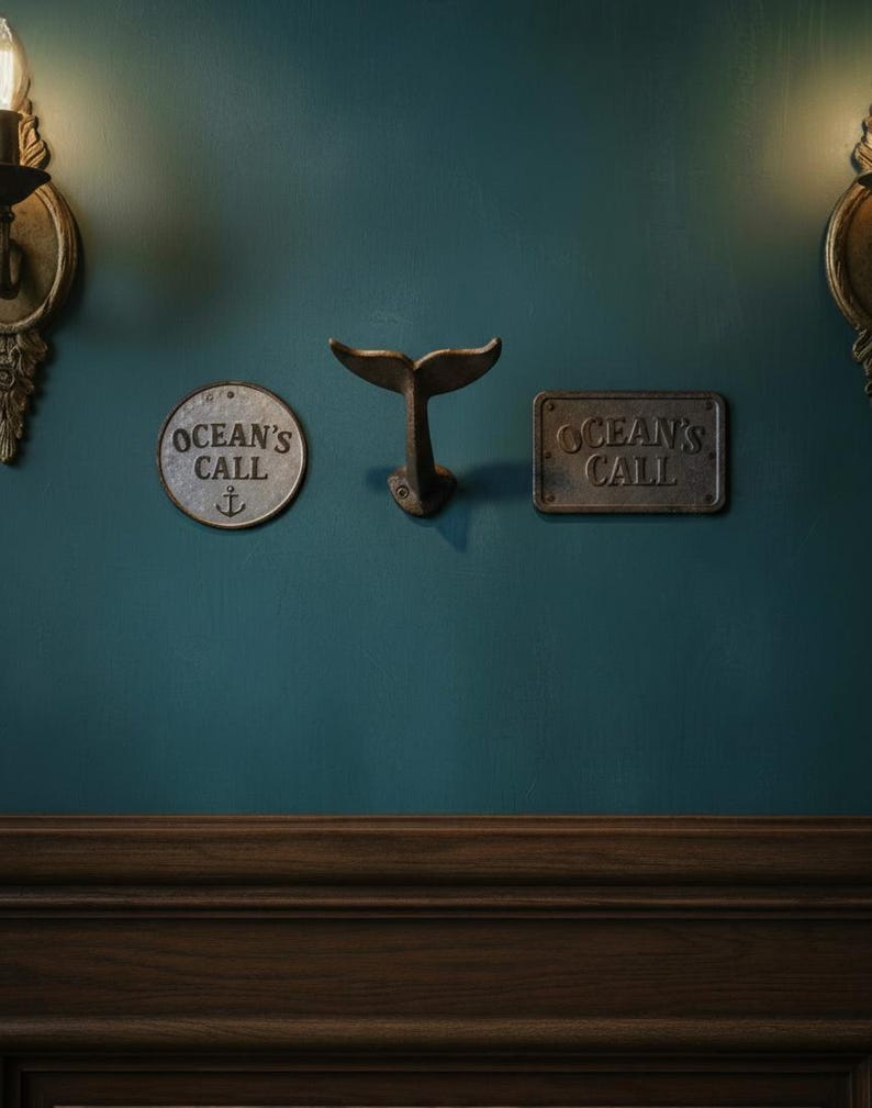 Cast Iron Whale Tail Wall Hook – Nautical Coat & Towel Holder