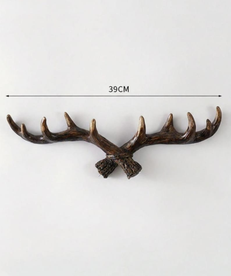 Resin Deer Antler Wall Hook Rustic Lodge Coat Rack