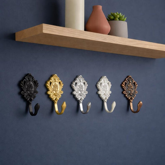 Vintage Metal Wall Hooks – Decorative Coat & Key Hanger, Pack of 2