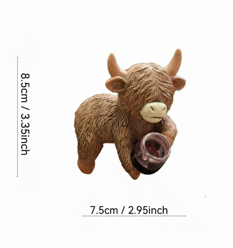 Highland Cow Pot Hangers Resin Beer & Wine Cow Planter Figurines