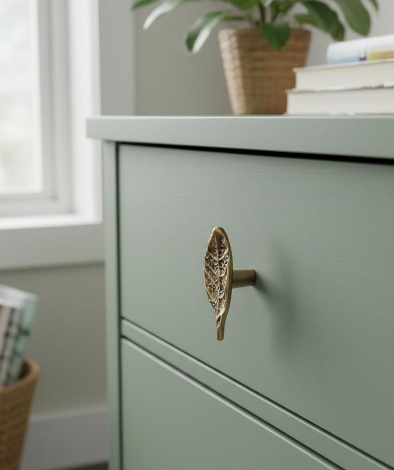 Leaf Drawer Knobs Metal Cabinet Pull Gold Bronze Nature Hardware