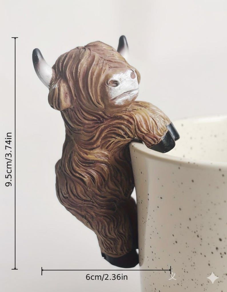 Highland Cow Pot Hangers Resin Farm Animal Planter Decor