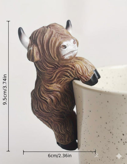 Highland Cow Pot Hangers Resin Farm Animal Planter Decor