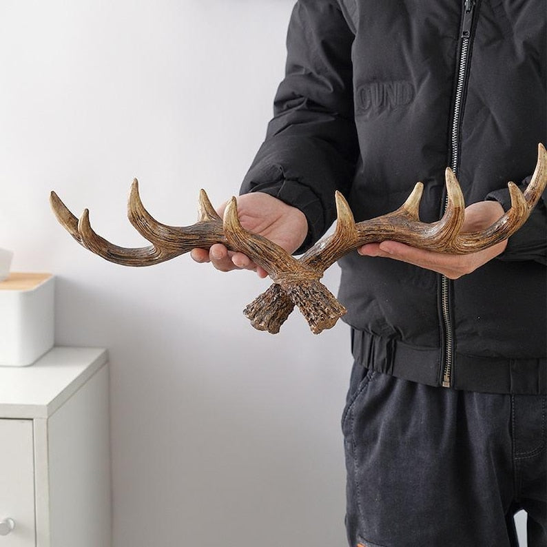 Resin Deer Antler Wall Hook Rustic Lodge Coat Rack