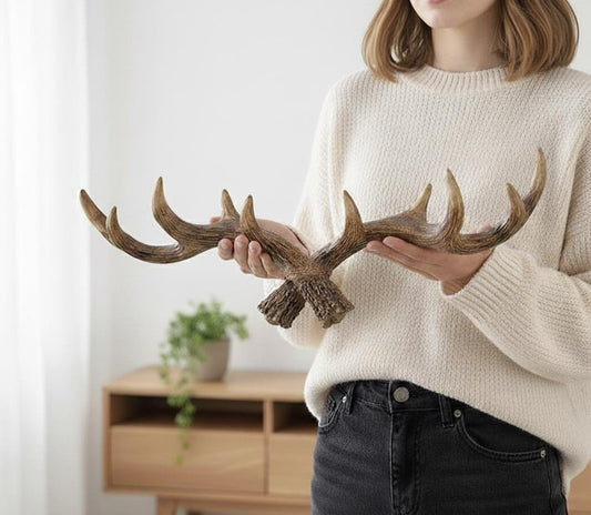 Resin Deer Antler Wall Hook Rustic Lodge Coat Rack