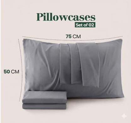 Set of 2 Polyester Pillow Covers Envelope Closure Soft Cushions