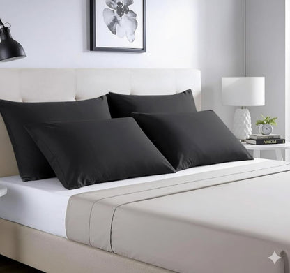 Set of 2 Polyester Pillow Covers Envelope Closure Soft Cushions