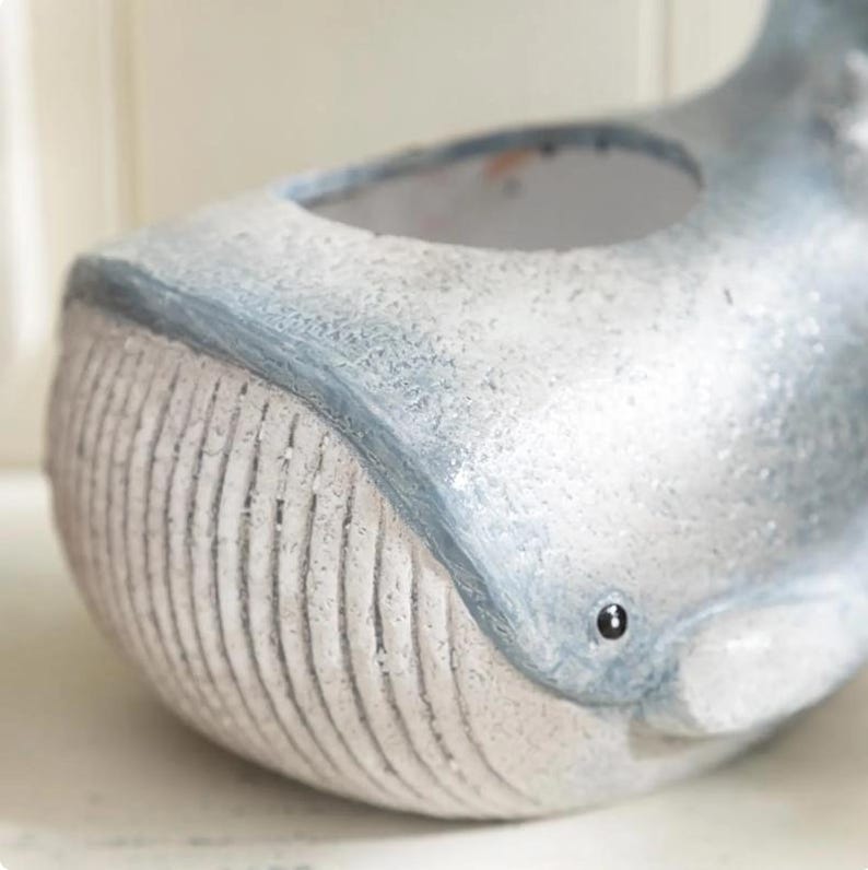 Ceramic Whale Planter Pot Cute Ocean Succulent Plant Holder