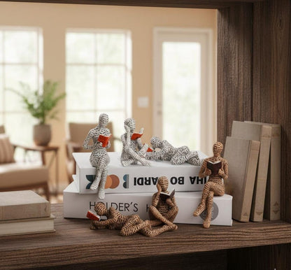 Reading Figurine Ornament Book Lover Shelf Decor Reader Gift