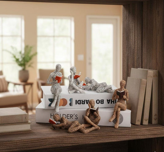 Reading Figurine Ornament Book Lover Shelf Decor Reader Gift