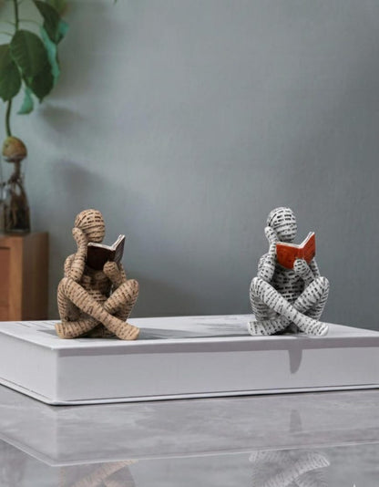 Reading Figurine Ornament Book Lover Shelf Decor Reader Gift