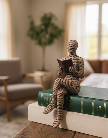 Reading Figurine Ornament Book Lover Shelf Decor Reader Gift