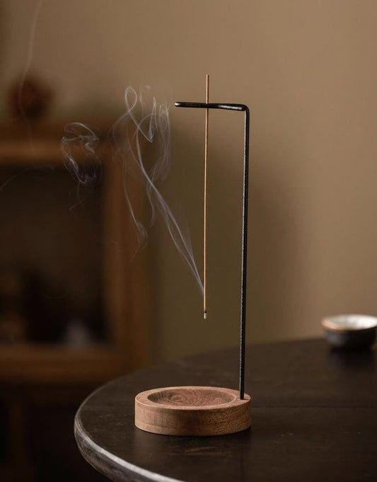 Zen Incense Holder Wood Base Modern Metal Incense Stick Holder