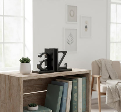 Wooden Alphabet Bookends A to Z Decorative Letter Book Holder