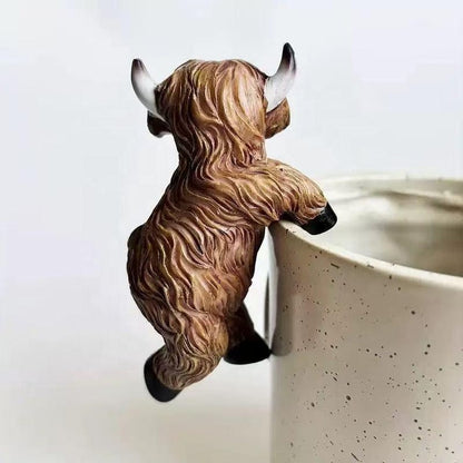 Highland Cow Pot Hangers Resin Farm Animal Planter Decor