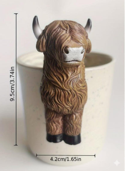 Highland Cow Pot Hangers Resin Farm Animal Planter Decor
