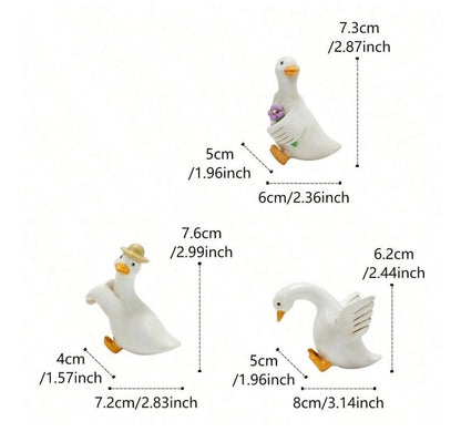 Cute Duck Pot Hanger – Resin Goose Plant Rim Figurines