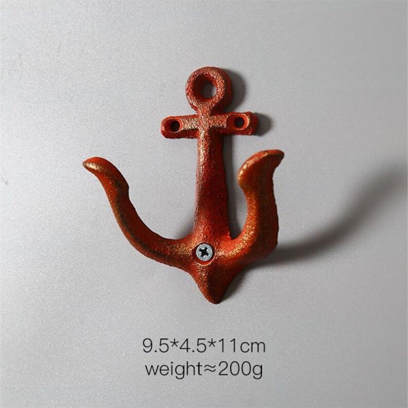 Rustic Cast Iron Anchor Wall Hook – Nautical Coat & Towel Hook