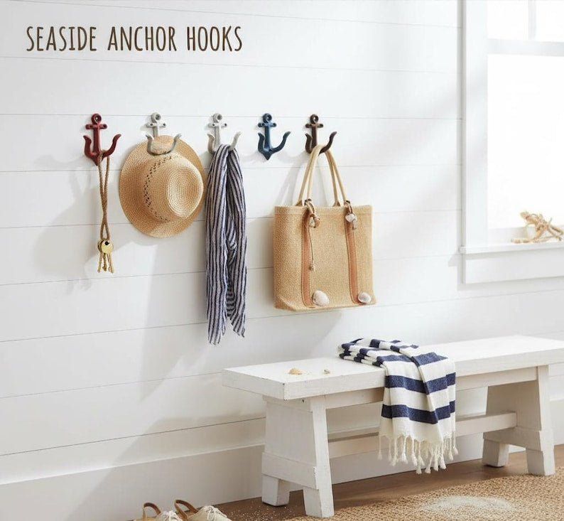 Rustic Cast Iron Anchor Wall Hook – Nautical Coat & Towel Hook