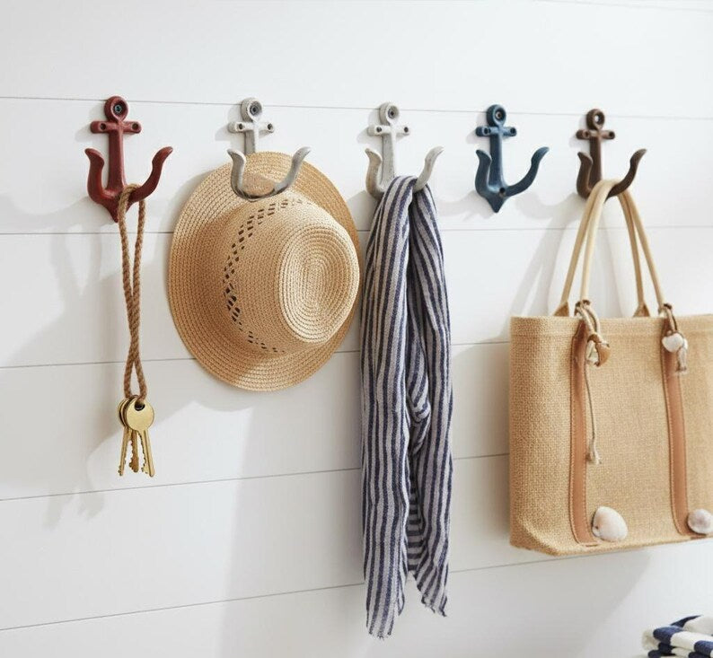 Rustic Cast Iron Anchor Wall Hook – Nautical Coat & Towel Hook