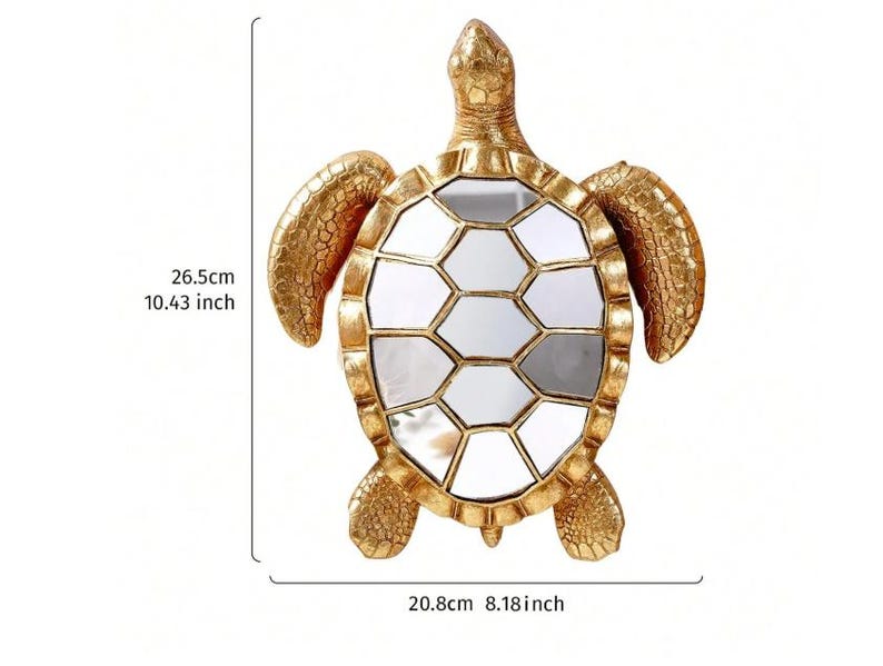 Gold Animal Wall Mirror Turtle, Bird & Hummingbird Decorative Accent