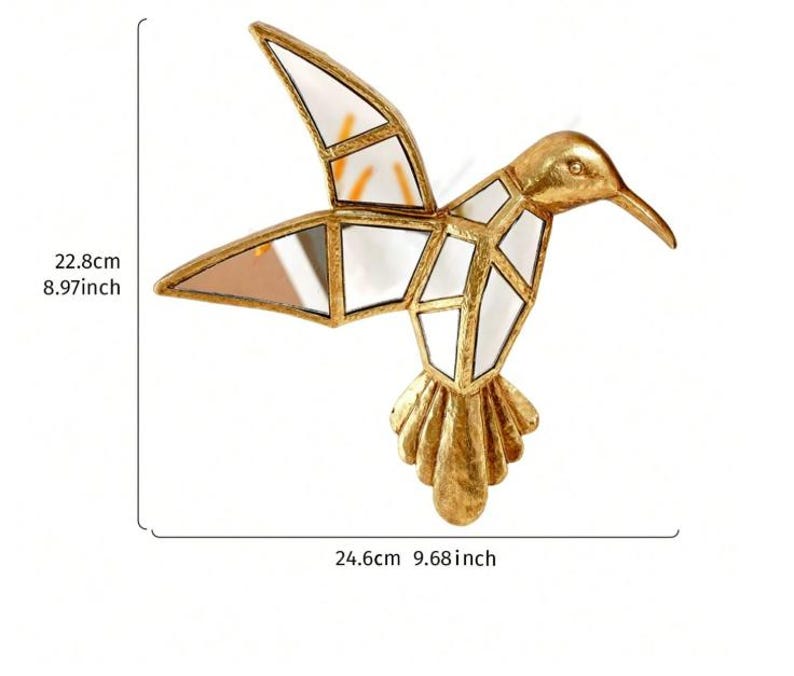 Gold Animal Wall Mirror Turtle, Bird & Hummingbird Decorative Accent