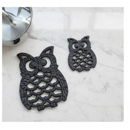 Cast Iron Owl Trivet Rustic Farmhouse Hot Pot Stand