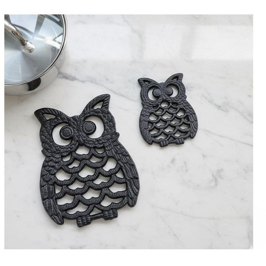 Cast Iron Owl Trivet Rustic Farmhouse Hot Pot Stand