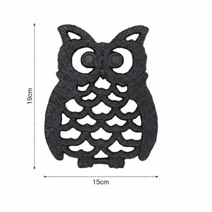 Cast Iron Owl Trivet Rustic Farmhouse Hot Pot Stand