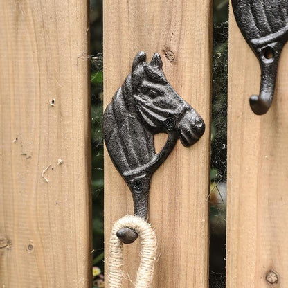 Cast Iron Horse Head Wall Hook – Rustic Equestrian Coat & Towel Hook