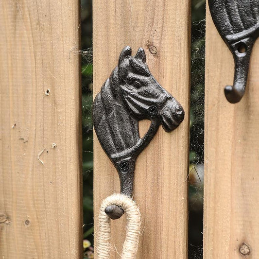 Cast Iron Horse Head Wall Hook – Rustic Equestrian Coat & Towel Hook