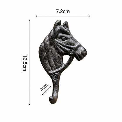Cast Iron Horse Head Wall Hook – Rustic Equestrian Coat & Towel Hook