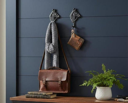 Cast Iron Horse Head Wall Hook – Rustic Equestrian Coat & Towel Hook